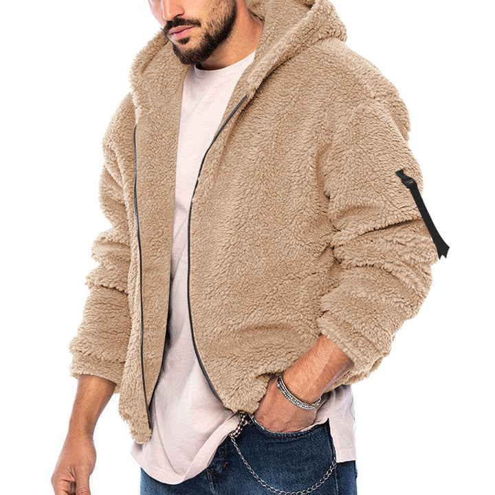 Herren Fleecejacke mit weichem Innenfutter und Kapuze Aliams