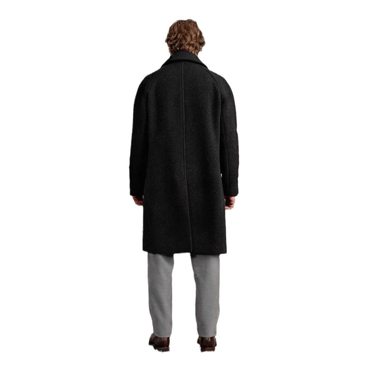 Herren eleganter Lammfellmantel mit strukturiertem Obermaterial und praktischem Verschluss Aliams