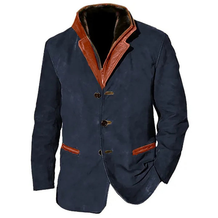 Herren elegante Wildlederjacke mit Kontrastdetails Aliams