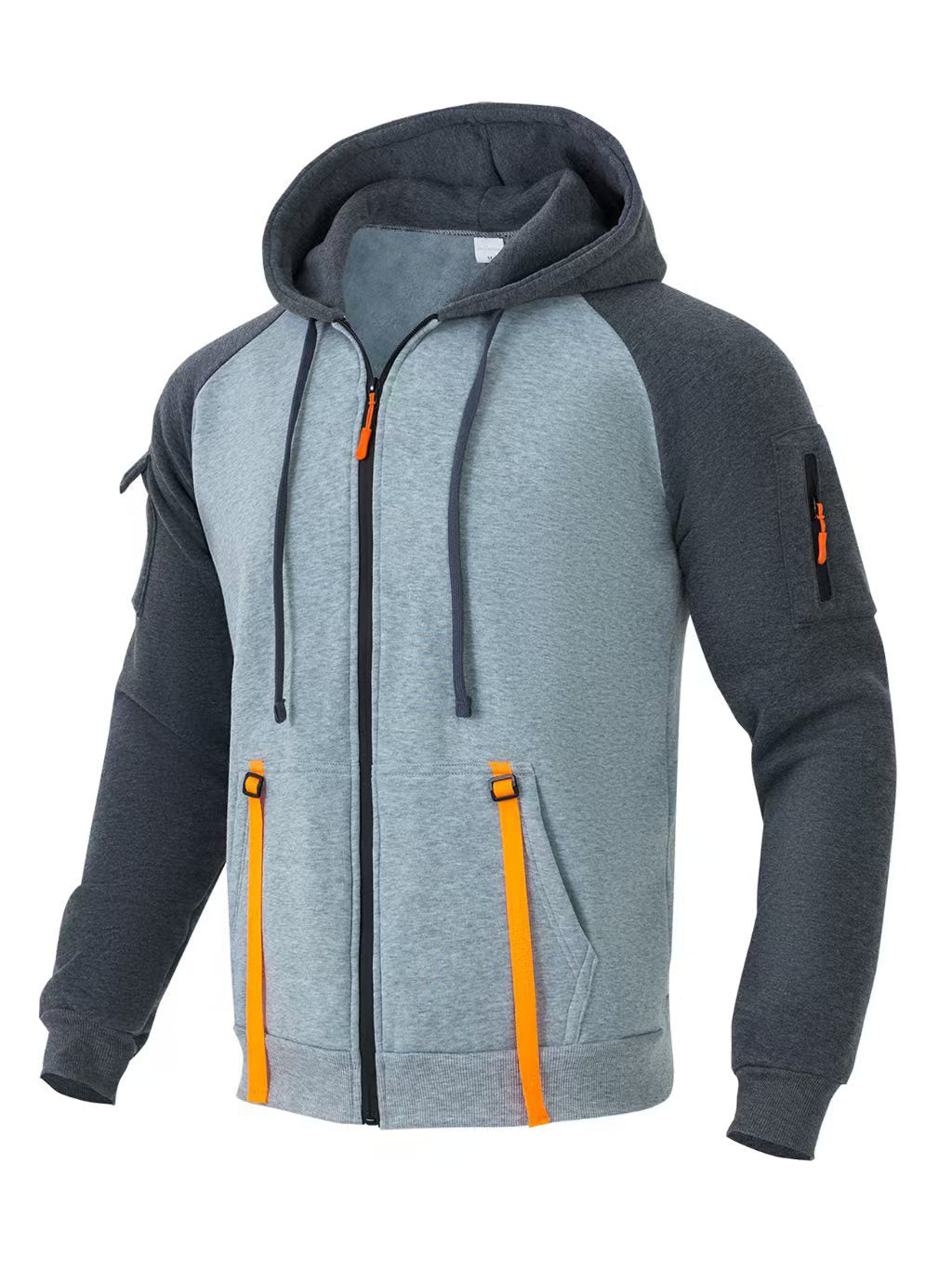Herren funktioneller Zip-Hoodie mit vielseitigen Taschen Aliams