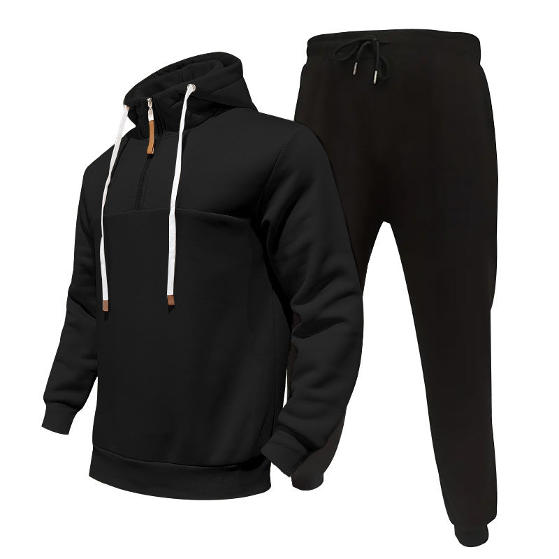 Herren sportliches Hoodie-Set mit Reißverschluss und praktischen Taschen Aliams