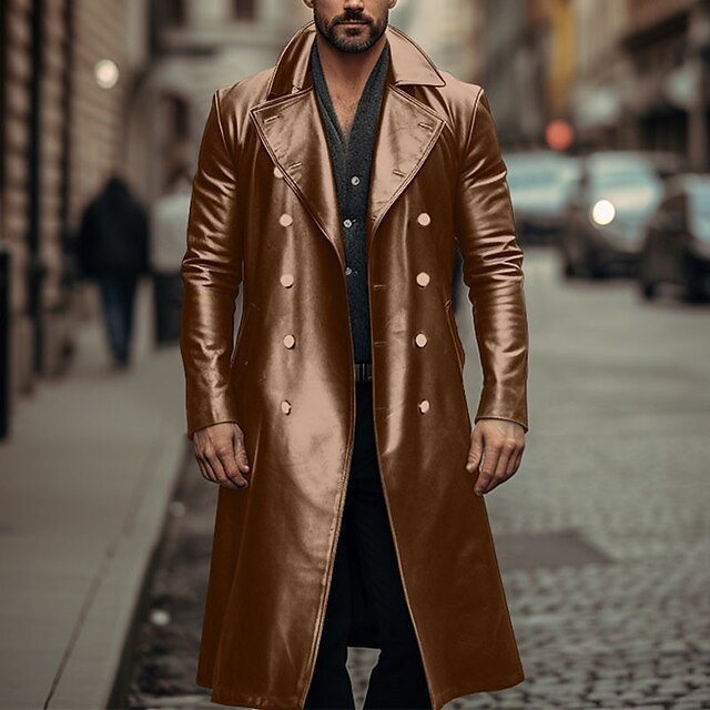 Herren Eleganter und glänzender Trenchcoat Aliams