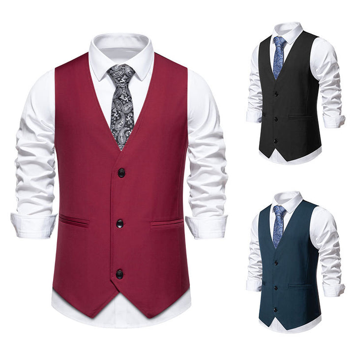 Herren elegante Anzugweste mit modernem Schnitt und praktischen Taschen Aliams