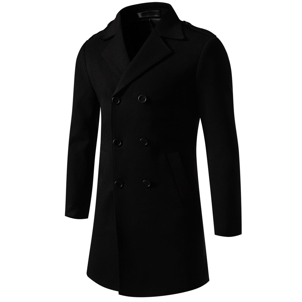 Herren klassischer Trenchcoat mit doppelter Knopfreihe und stylischen Details Aliams