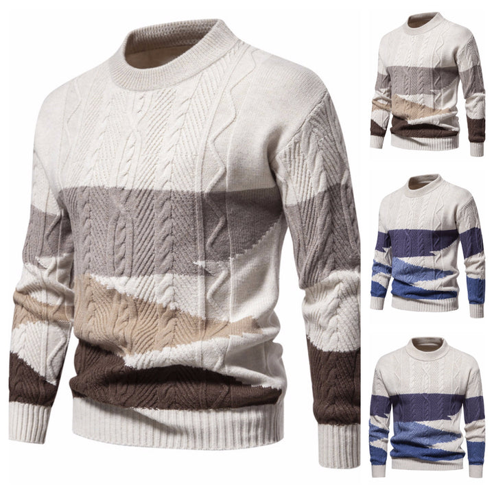 Herren Strickpullover mit modernem Zopfdesign und grafischen Akzenten Aliams