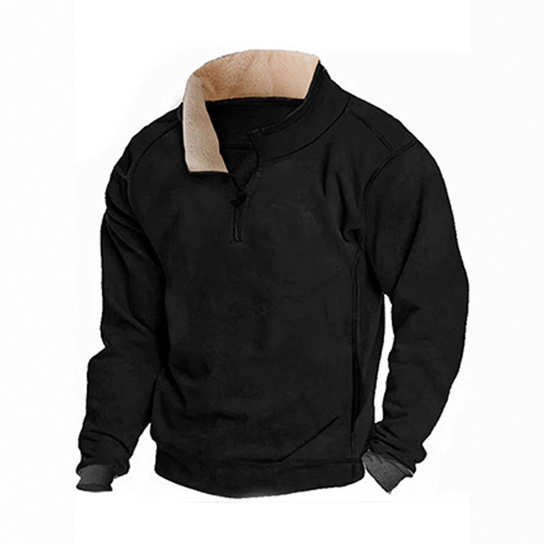 Herren Fleece Sweatshirt mit Stehkragen Aliams
