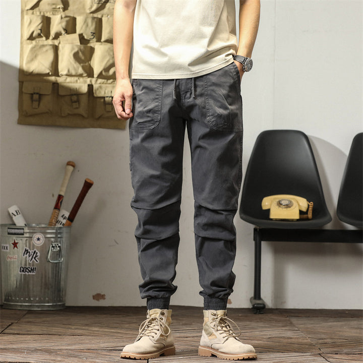 Herren bequeme Cargo-Hose mit elastischem Bund und multifunktionalen Taschen Aliams