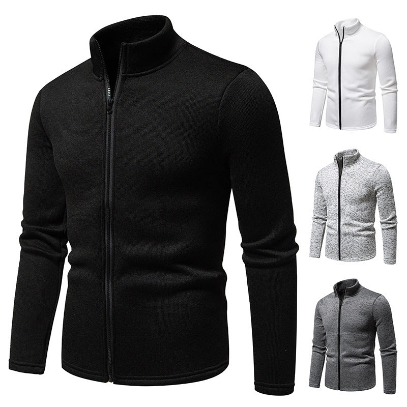 Herren Fleecejacke mit hohem Kragen und durchgehendem Reißverschluss Aliams