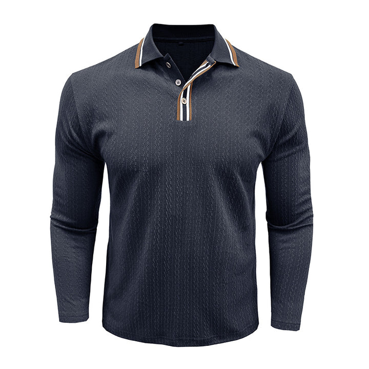 Herren Poloshirt mit strukturierter Oberfläche und modischem Kragen Aliams