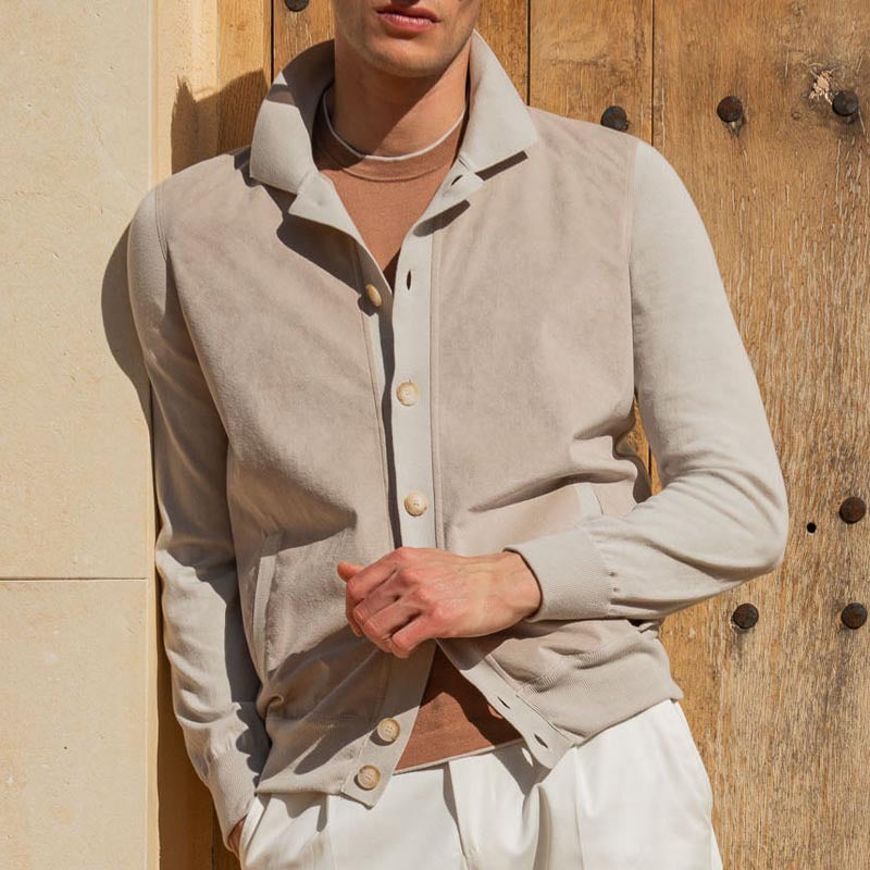 Herren unkonventionelle Sweatjacke mit Knopfdetails und praktischen Seitentaschen Aliams