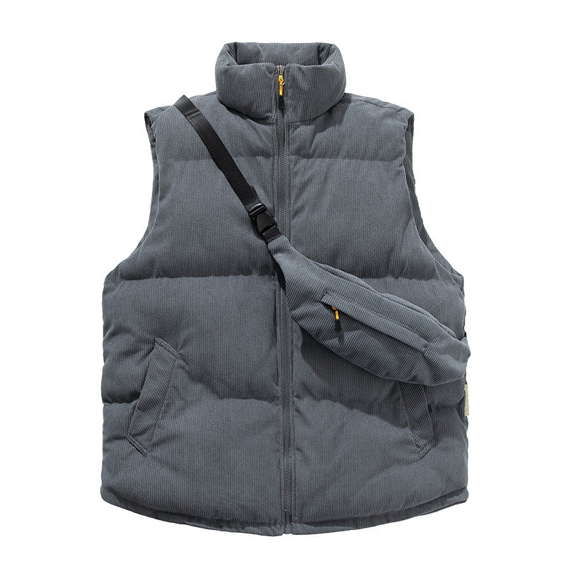 Herren isolierte Steppweste mit praktischen Taschen und verstellbarem Kragen Aliams