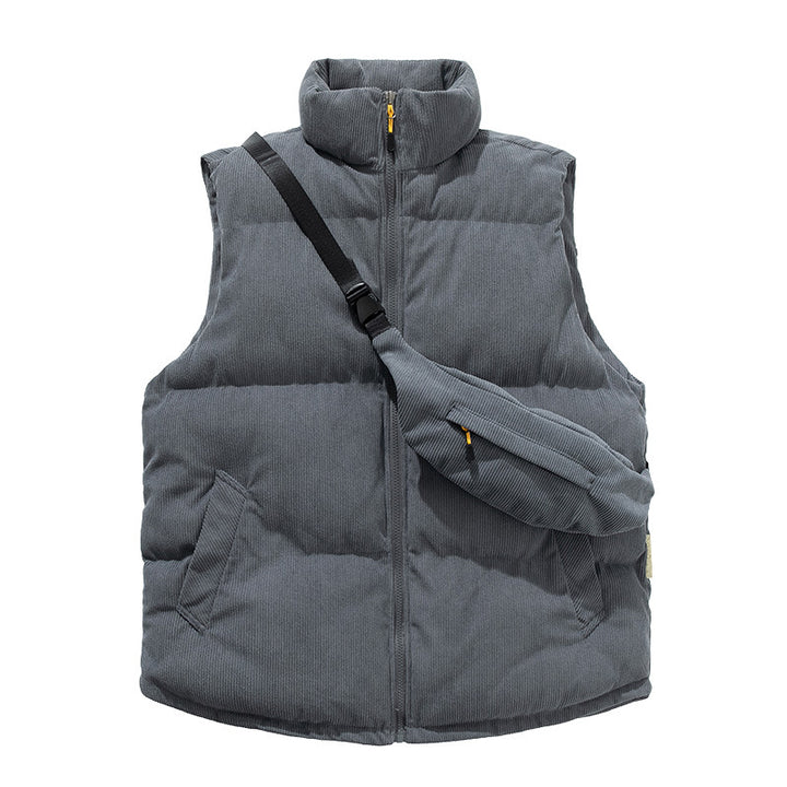 Herren isolierte Steppweste mit praktischen Taschen und verstellbarem Kragen Aliams