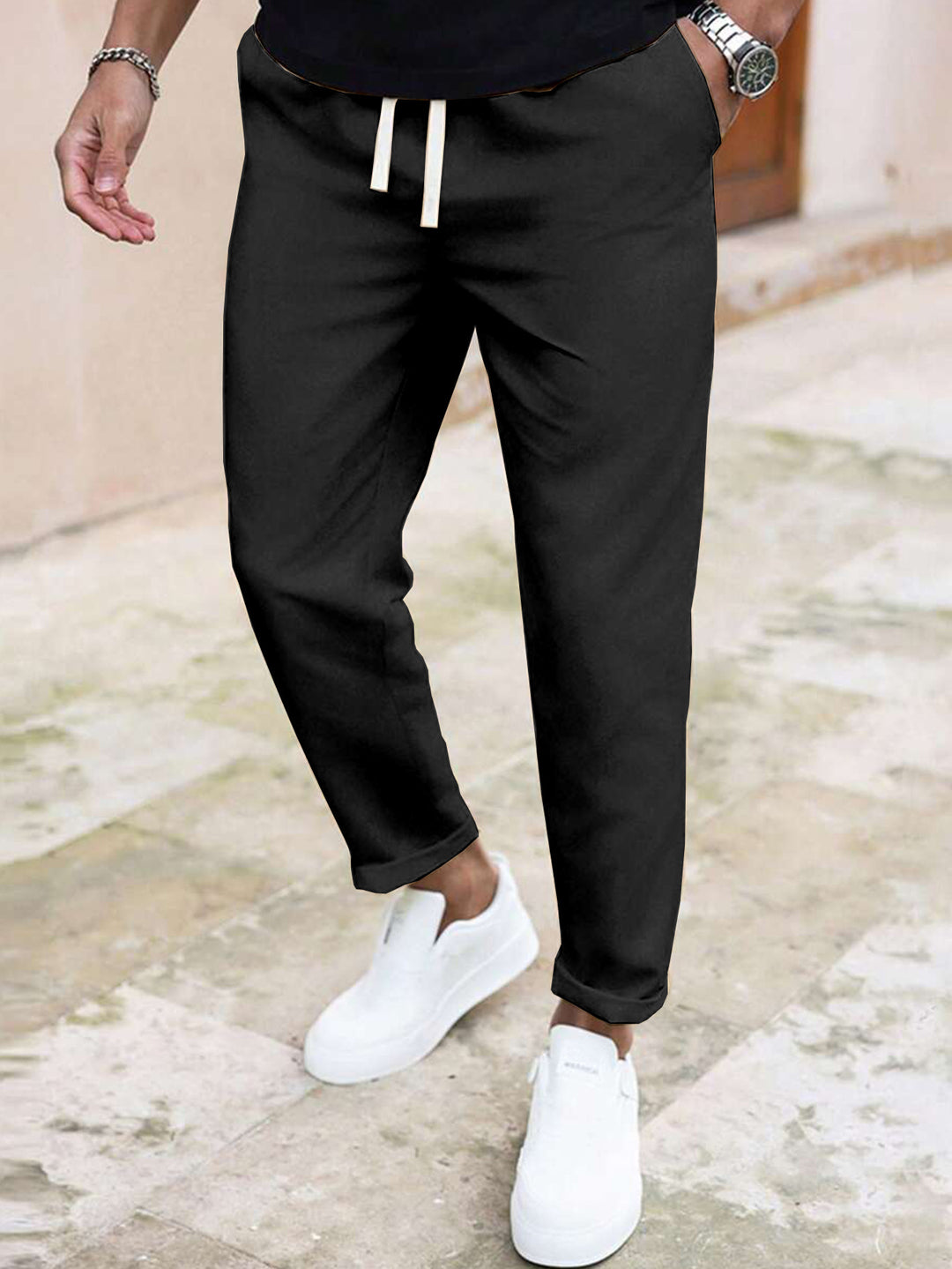 Herren Freizeithose mit elastischem Bund und praktischen Taschen Aliams