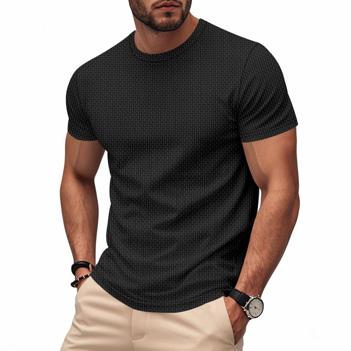 Herren Kurzarm T-Shirt mit strukturiertem Design und atmungsaktiver Baumwolle Aliams