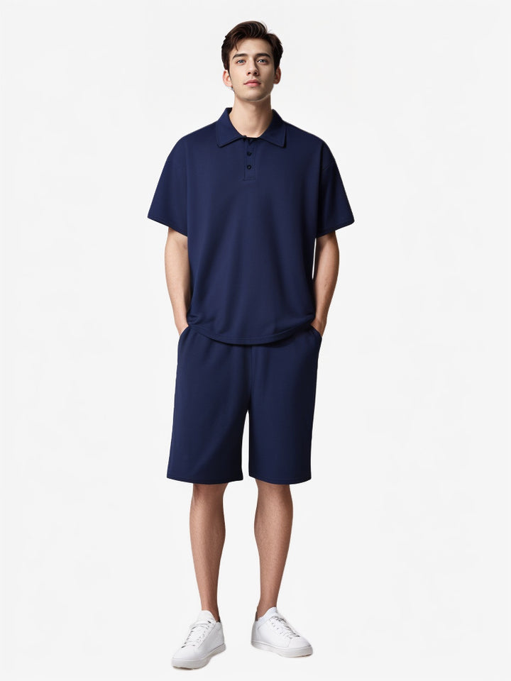 Herren Sportliches Kurzarm-Polo mit passendem Bermuda-Shorts Aliams