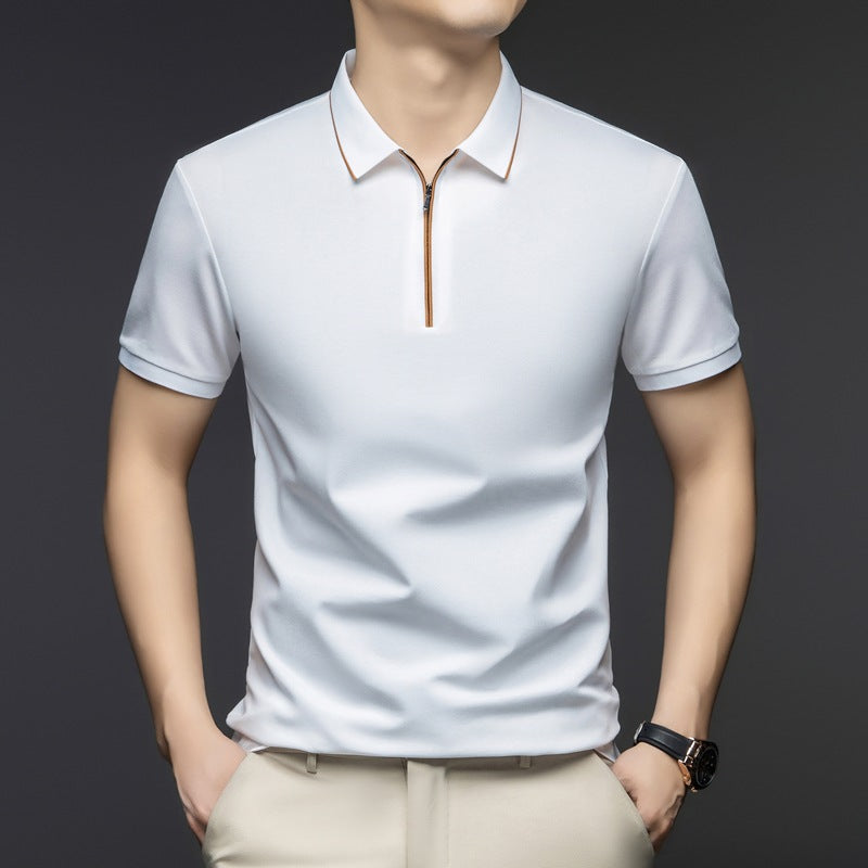 Herren Kurzarm-Shirt mit modernem Reißverschluss Aliams