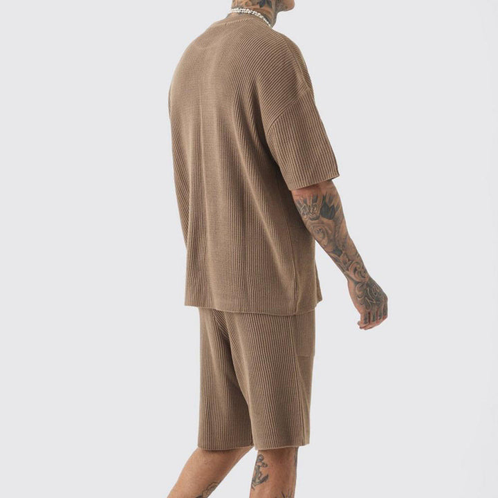 Herren Kurzarm T-Shirt im Rippstrickdesign Aliams