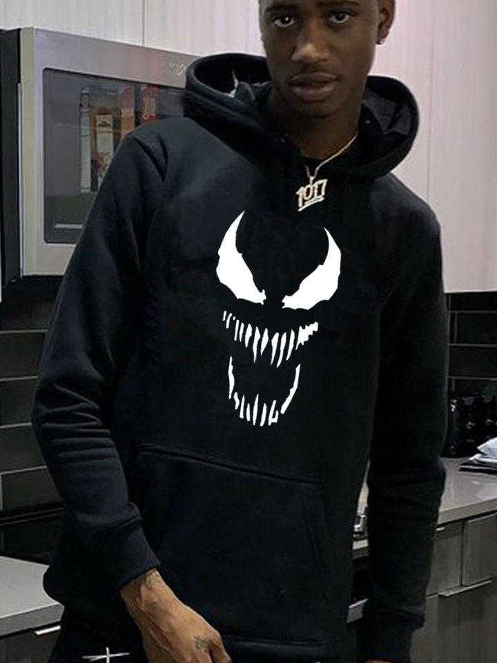 Herren Kapuzenpullover mit auffälligem Monster-Print Aliams