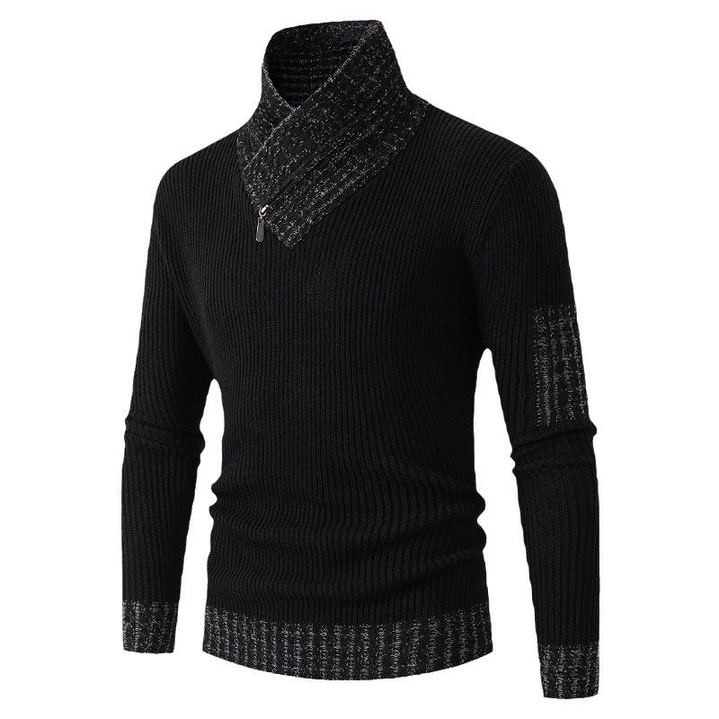 Herren Pullover mit modernem asymmetrischem Kragen und strukturiertem Design Aliams
