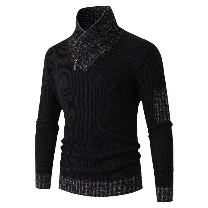 Herren Pullover mit modernem asymmetrischem Kragen und strukturiertem Design Aliams