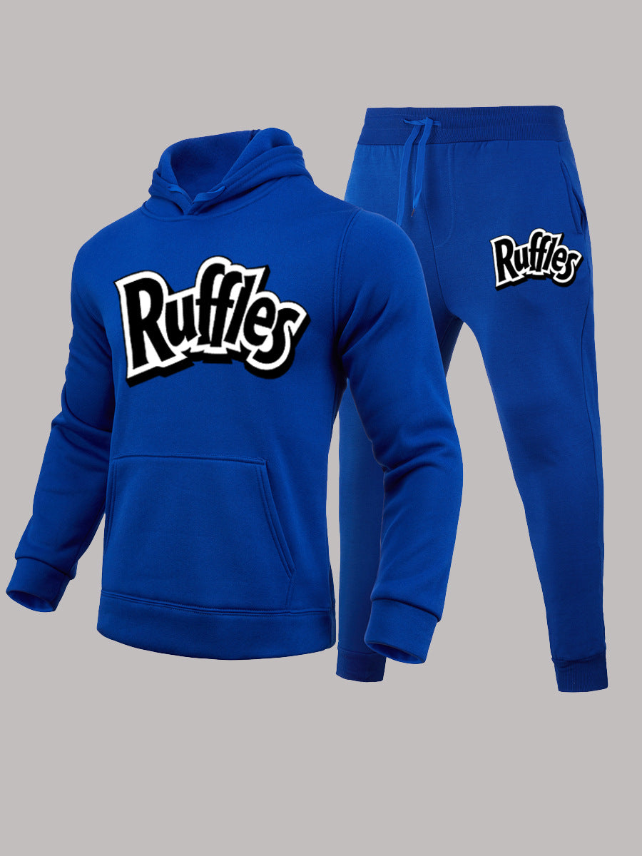Herren gemütlicher Hoodie und Jogginghose Set mit auffälligem Logo Aliams