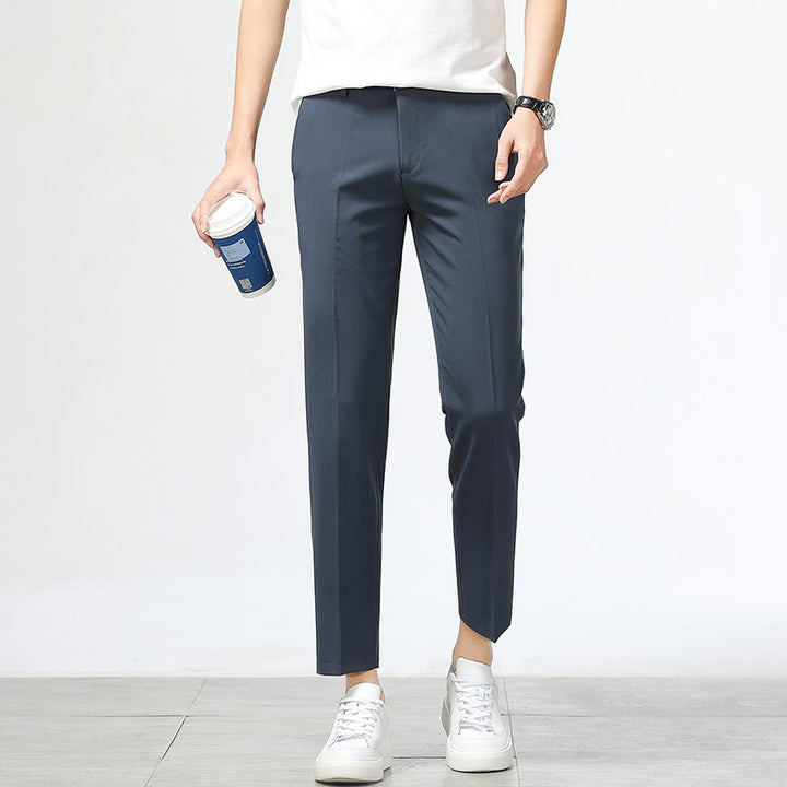 Herren bequeme Chinohose mit schmalem Schnitt und elastischem Bund Aliams