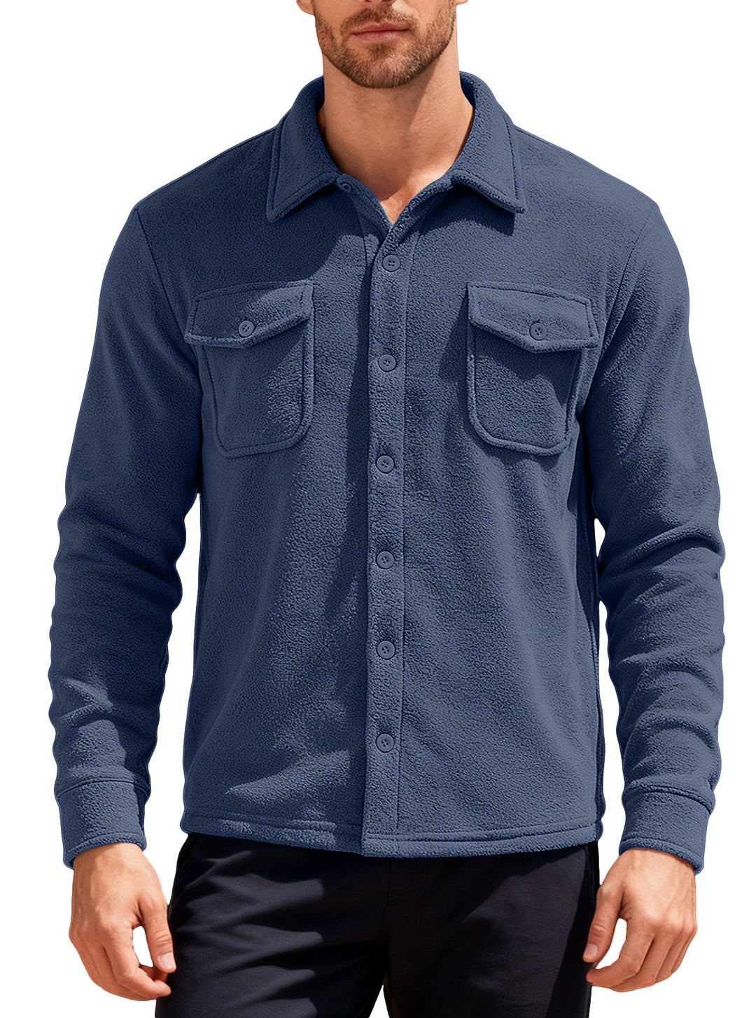 Herren Fleecehemd mit praktischen Brusttaschen Aliams