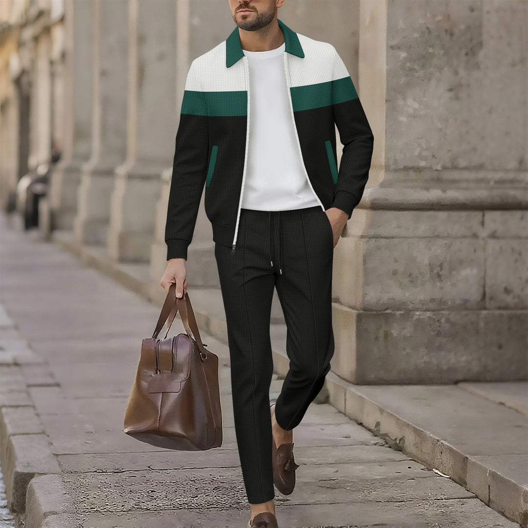 Herren stilvolle Freizeitjacke mit modernem Design und bequemen Jogginghosen Aliams