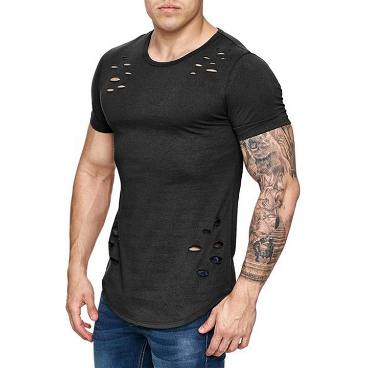 Herren Trendiges T-Shirt mit einzigartigen Cut-Outs Aliams
