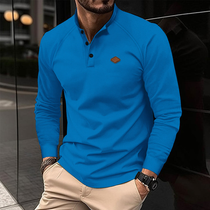 Herren Poloshirt mit modernem Stehkragen und strukturiertem Design Aliams