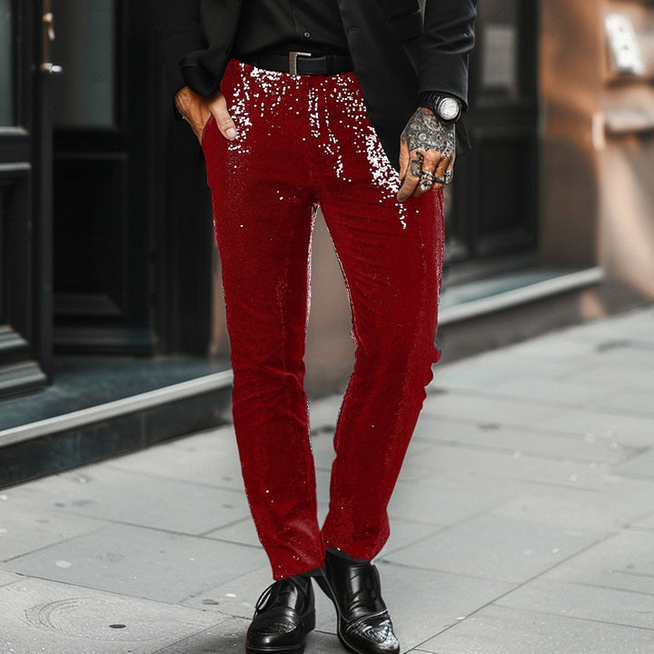 Herren Paillettenhose im modischen Schnitt mit bequemer Passform Aliams