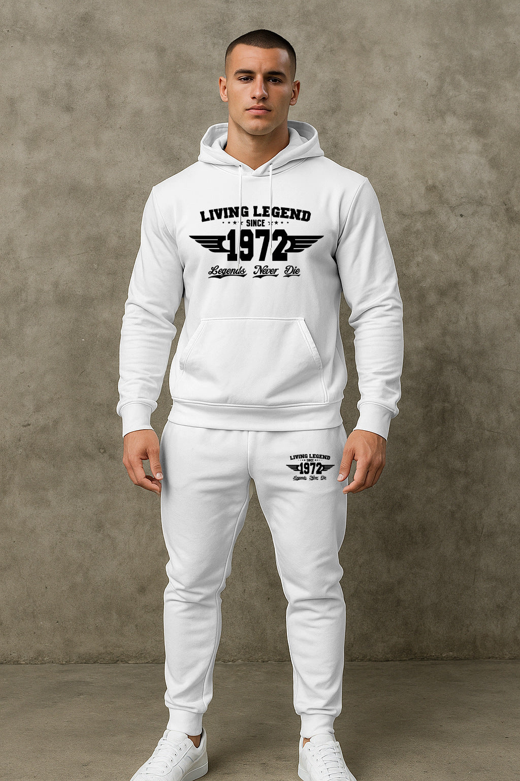 Herren Hoodie und Jogginghose Set mit modernem Druck Aliams
