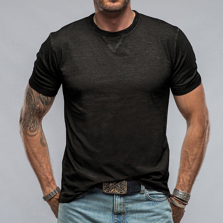 Herren Rundhals T-Shirt aus weichem Baumwollgemisch mit lässigem Schnitt Aliams