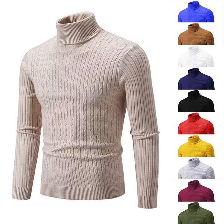 Herren stilvoller Rollkragenpullover aus feinem Strick Aliams