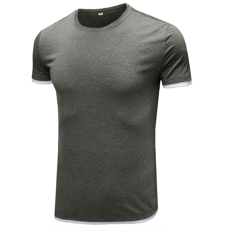 Herren Basic T-Shirt mit kontrastierenden Ärmeln Aliams