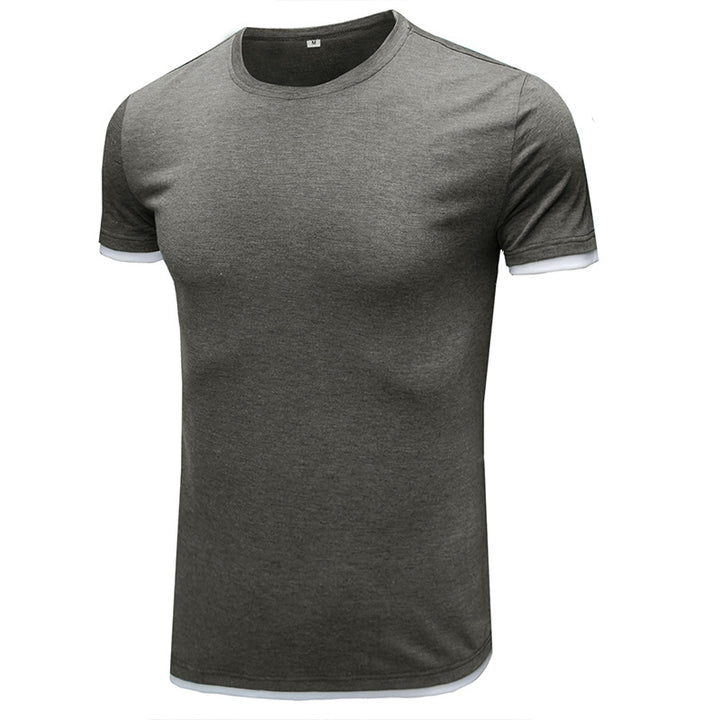 Herren Basic T-Shirt mit kontrastierenden Ärmeln Aliams