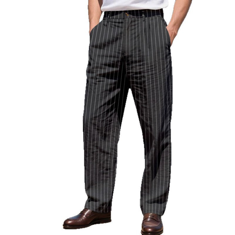 Herren elegante Streifen-Hose Aliams