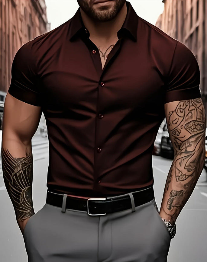 Herren Kurzarm Hemd Aliams