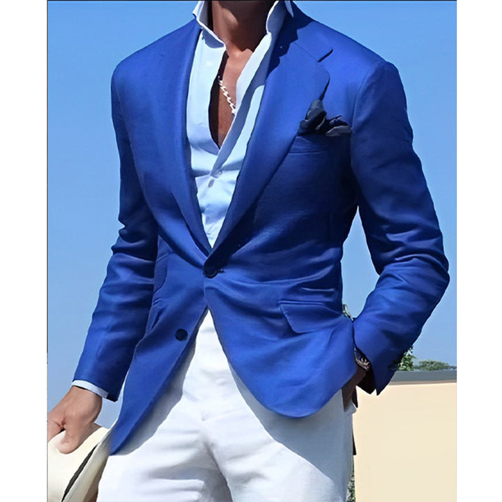 Herren eleganter Leinenblazer mit schmalem Schnitt Aliams