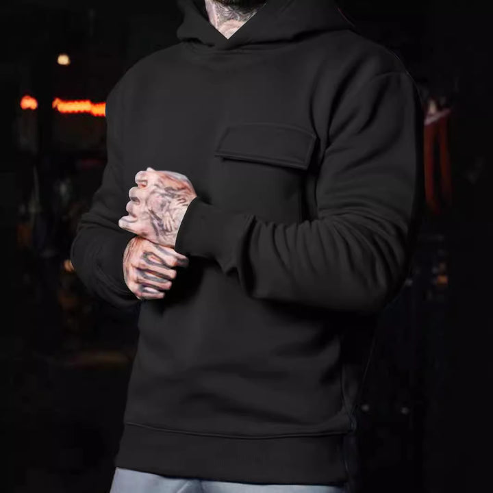 Herren sportlicher Hoodie mit praktischer Fronttasche Aliams