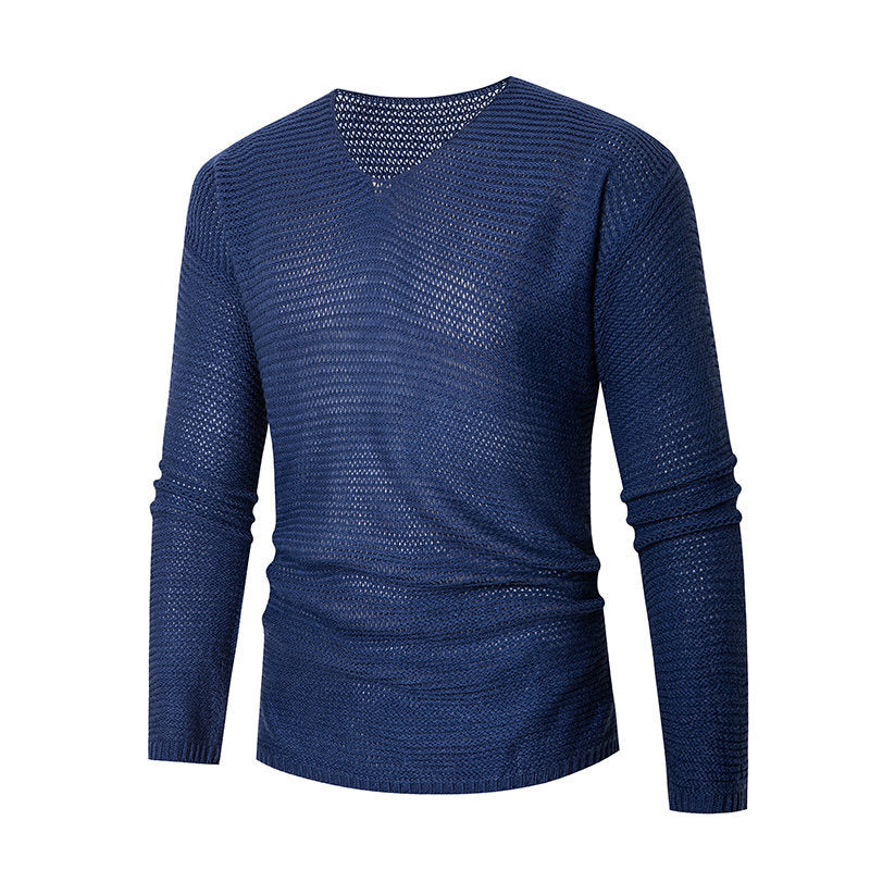 Herren eleganter V-Ausschnitt Pullover aus atmungsaktiver Baumwolle Aliams