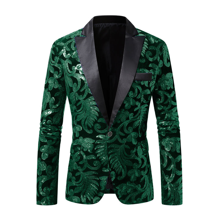 Herren Eleganter Pailletten-Sakko mit floralem Design Aliams