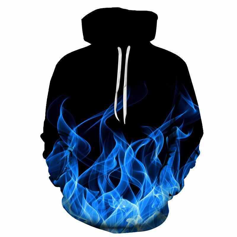 Unisex Kapuzenpullover mit auffälligem Flammenmotiv Aliams