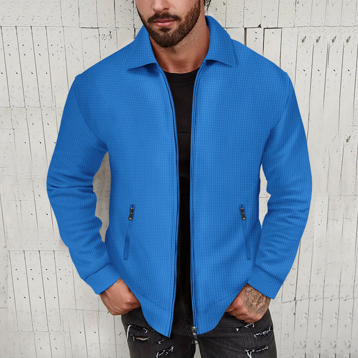 Herren stylische Freizeitjacke mit strukturiertem Design und praktischen Einschubtaschen Aliams