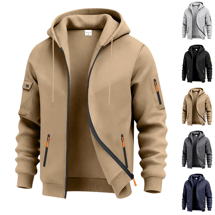 Herren funktionale Kapuzenjacke mit technischen Taschen Aliams