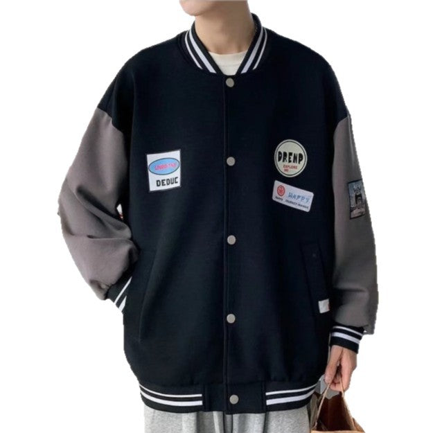 Herren Collegejacke mit praktischen Taschen und Stickereien Aliams