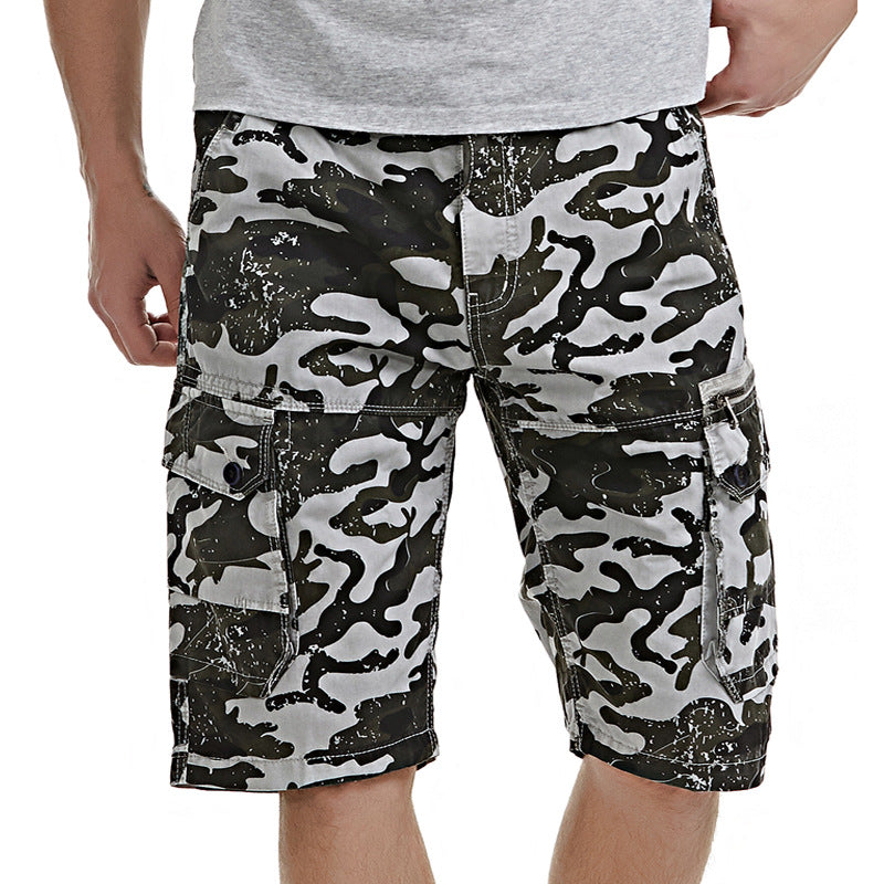 Herren Cargoshorts mit praktischen Taschen und modernem Camouflage-Muster Aliams