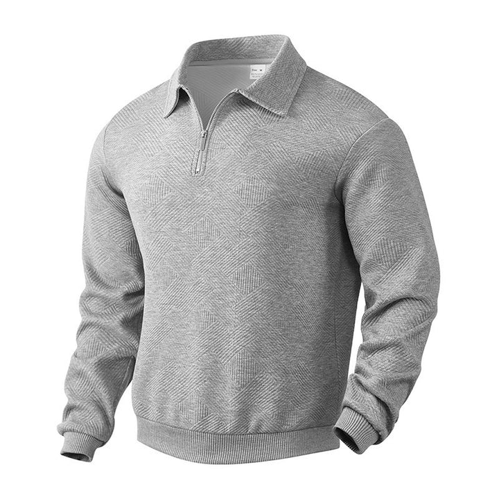 Herren Fleece Pullover mit strukturierter Oberfläche und modernen Kontrastdetails Aliams