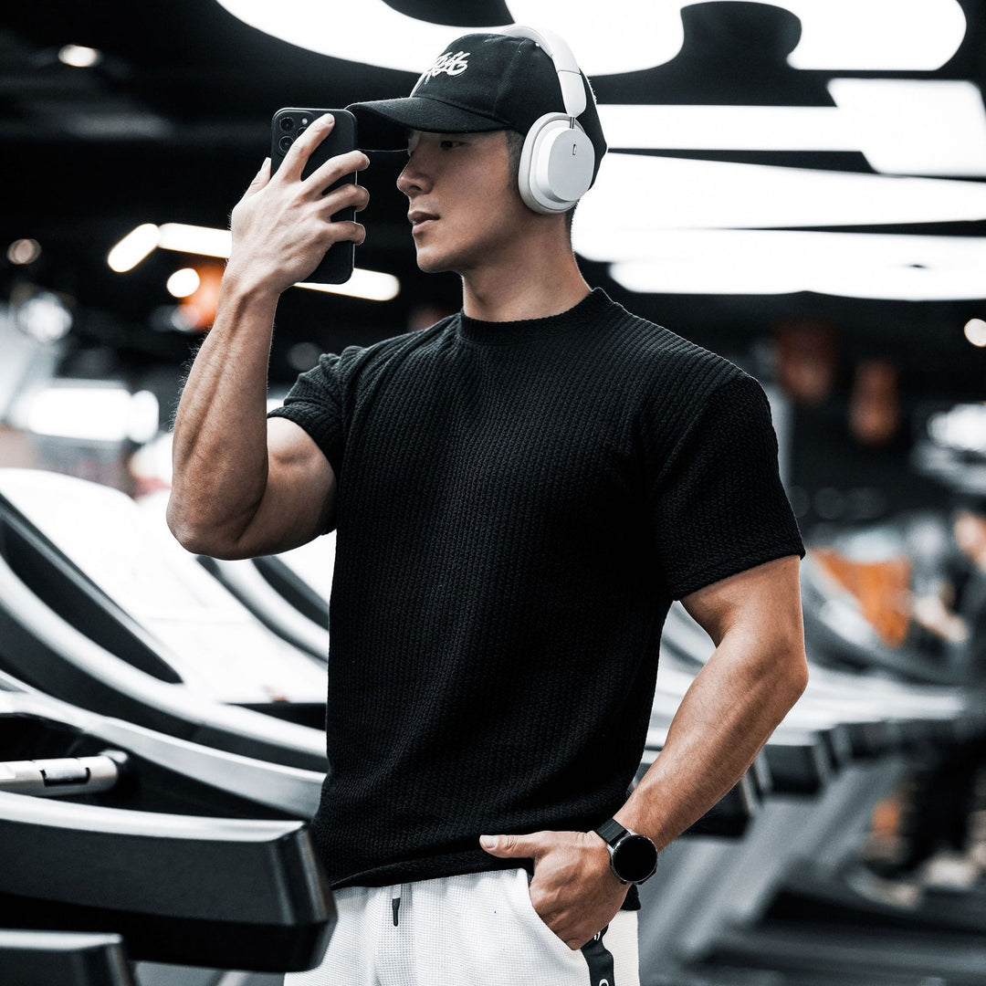 Herren Fitnessshirt mit strukturiertem Gewebe Aliams