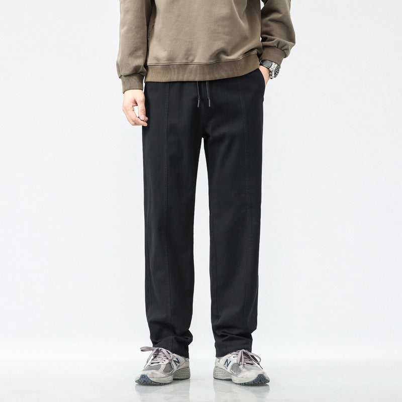 Herren bequeme Freizeit-Hose mit elastischem Bund und seitlichen Eingrifftaschen Aliams